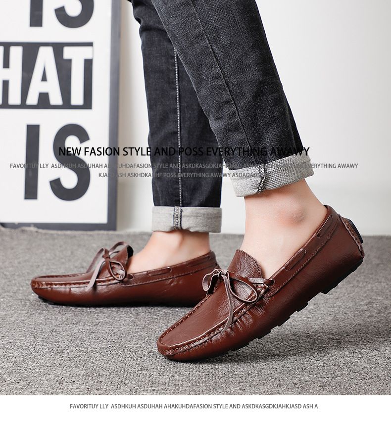 Scarpe casual con berretti slip-on in pelle da uomo taglie forti_voghion.com