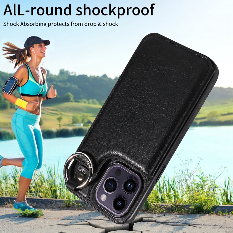 Portafoglio magnetico anti goccia anello di sollevamento custodia in pelle per iPhone 15 14 Max 13 Mini 12 Pro 11 SE 2020 X XS XR_voghion.com