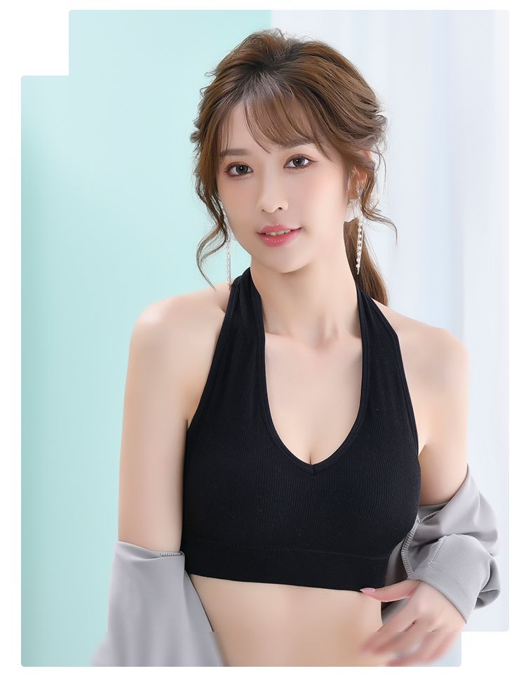 Schéin Réck-Hals-hänkend Anti-Kleederschaf-Feelfunktioun drahtlos Spaghetti-Band Weste_voghion.com