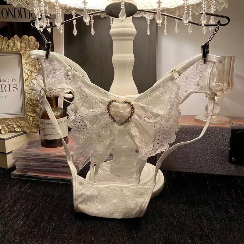 LuvBox New European And American Style Shiny Hollow Lace Sexy Heart Diamond Decoration Fashion Breathable Seamless Women's_voghion.com