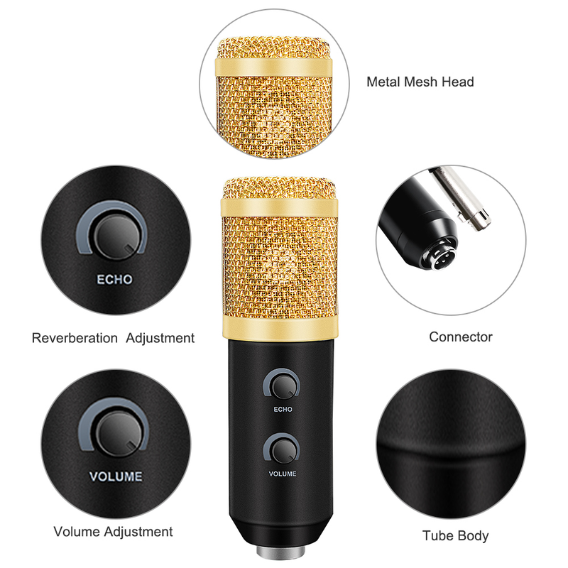 BM 800 Upgraded BM 900 USB Microphone For PC Microfone Condensador USB Karaoke Microphone With Stand Tripod &Pop Filter_voghion.com