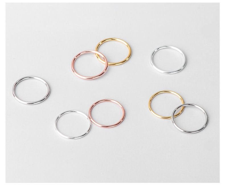 Anello di apertura in argento sterling S925 all'ingrosso in fabbrica Anello sottile da donna 1,2 mm 1 mm Anello alla moda con striscia Anello nocca_voghion.com