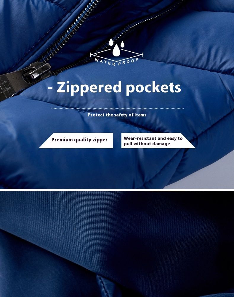 Heren Camisole met capuchon, casual vest met kleurblokken, jeugdjas van varkensribbetjes en dons van katoen_voghion.com