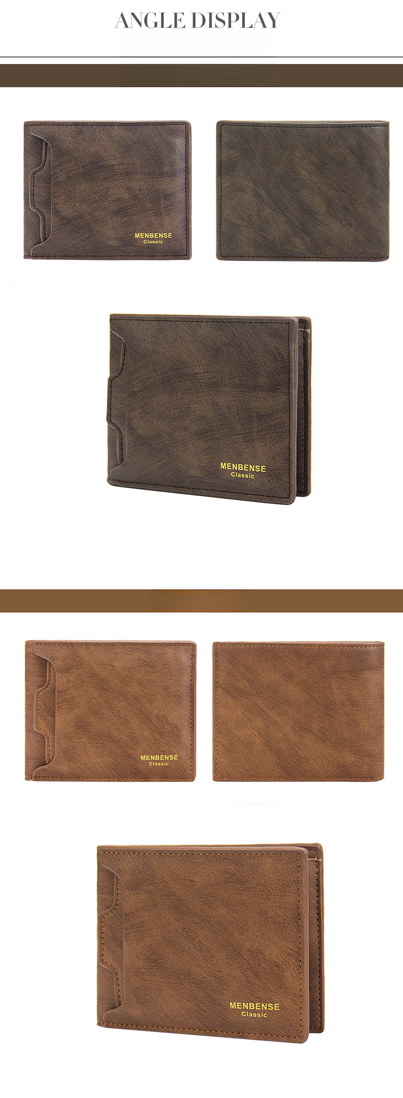 2024 New Men's Wallet Short, Fashionable, Casual, Large Capacity, Multi Card Position, Short, Money Clip, High Quality Card, Foreskin Leather_voghion.com