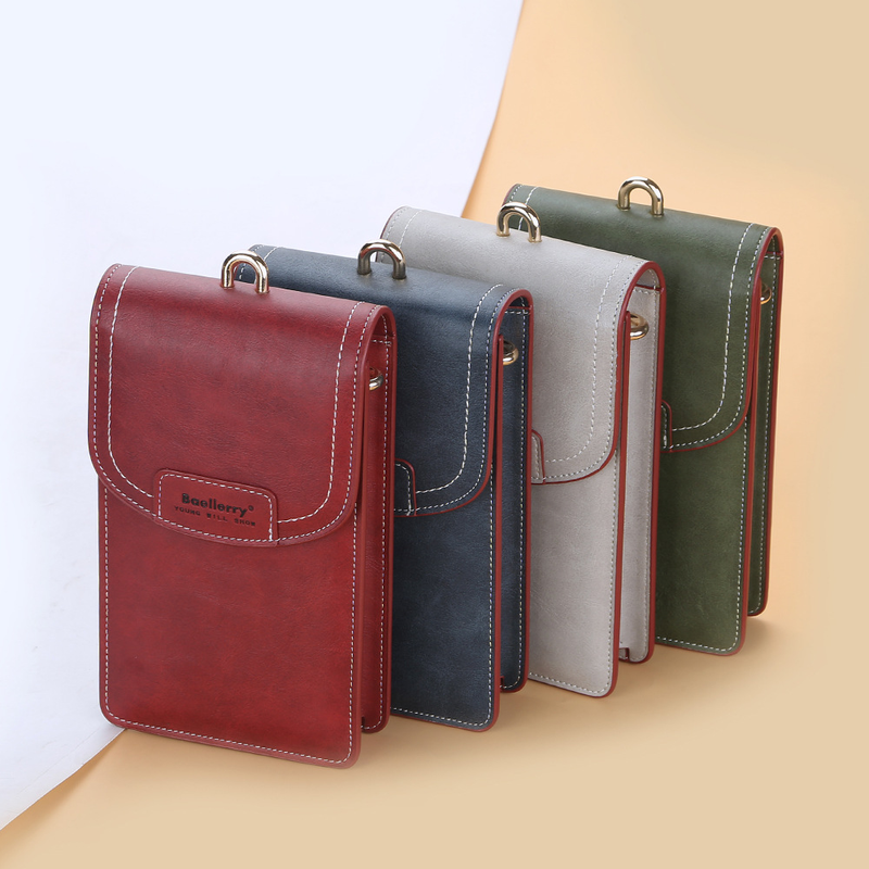 Baellerry Women's Mobile Phone Bag Large Capacity Fashion Zipper High-end Shoulder Messenger Bag Long Wallet Women's Bag_voghion.com