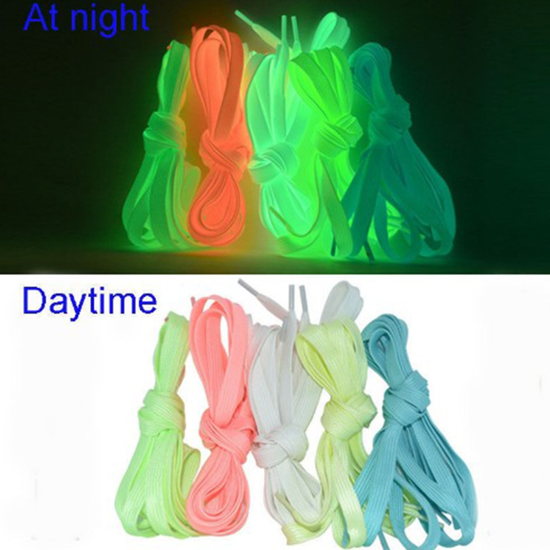 1 paio di lacci per scarpe fluorescenti di colore fluorescente che si illuminano al buio, per sport atletici, vendita calda_voghion.com