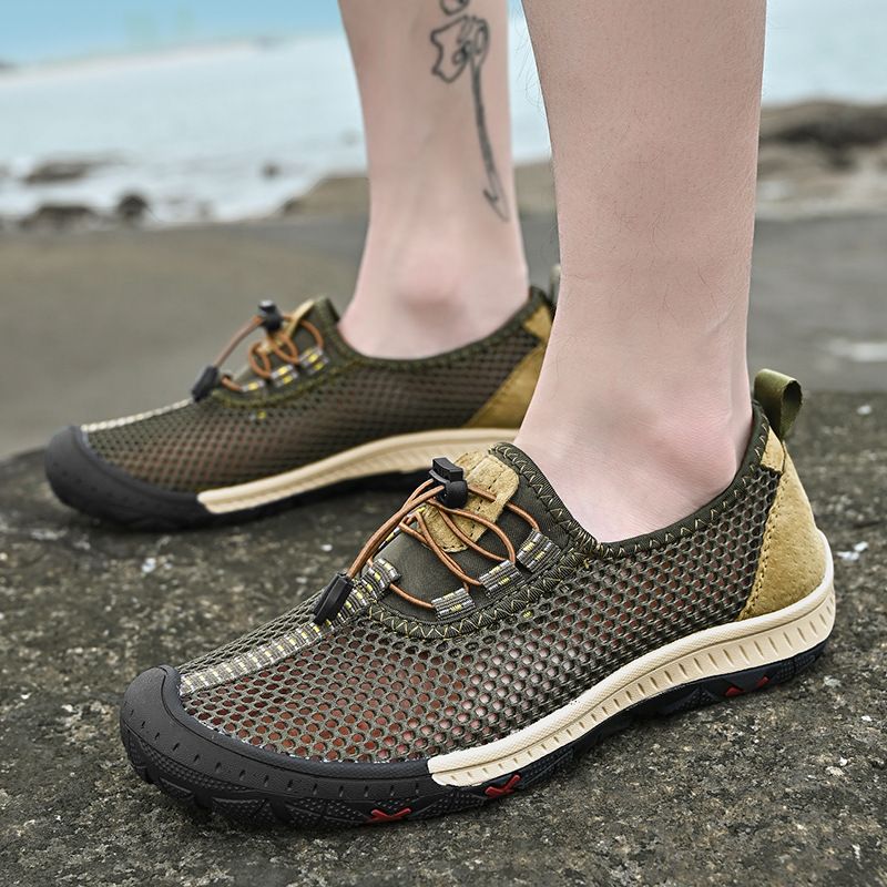 Unbeatable Quality Italian Leak Collection Walking Flying Woven Sports Men's Breathable Mesh Shoes, One Foot Kick_voghion.com