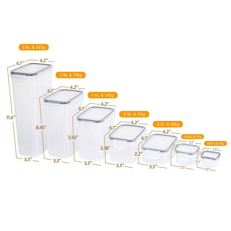 42-Piece BPA-Free Plastic Food Storage Container Set – Airtight Stackable Pantry Organizers For Dry Goods, Spices & Coffee_voghion.com
