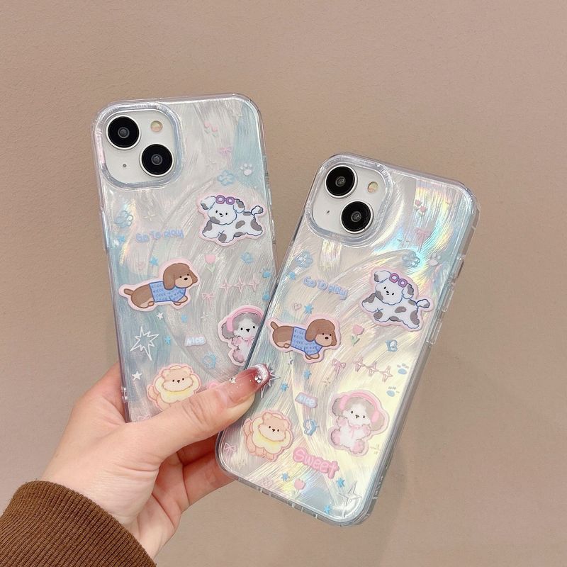 Feather yarn niche cartoon for iPhone15Pro Japan and South Korea 13promax 12Pro phone case 14pro_voghion.com