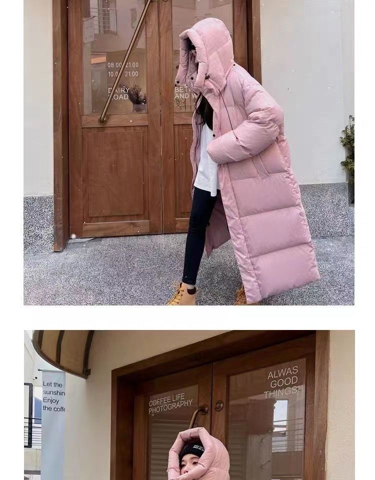 Women's Oversized Hooded Long Puffer Coat Winter Warm Thick Down Alternative Jacket With Pockets (Pink, Black, Khaki, Beige)_voghion.com