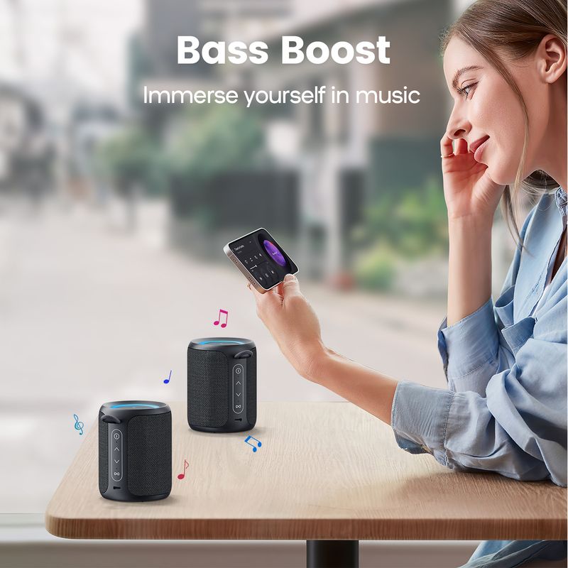 WISETIGER P1S Mini Portable Bluetooth Speaker IPX7 Waterproof Sound Box Bass Boost TWS Connectivity BT5.3 15W Outdoor_voghion.com