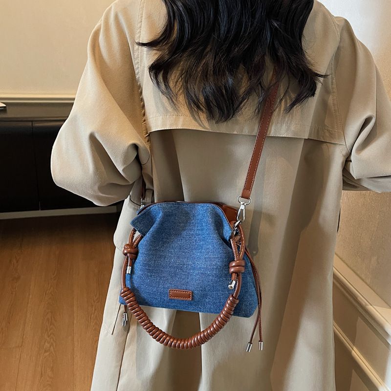 Borsa a secchiello in denim per donna 2025, nuova borsa a tracolla versatile per l'autunno, design di nicchia, borsa da pendolare_voghion.com