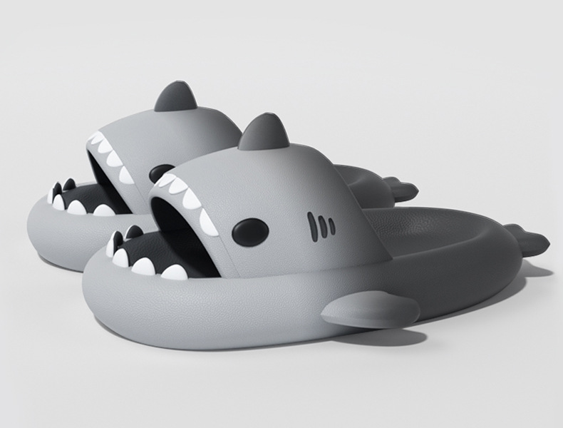 Sandales de requin dégradées transfrontalières pour hommes et femmes, pantoufles de maison EVA avec sensation de merde, semelle épaisse pour Couple, vêtements d'extérieur pour femmes_voghion.com