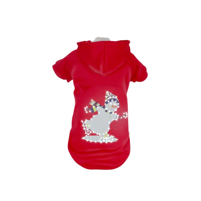 Pet Life LED Lighting Holiday Snowman Hooded Sweater Pet Costume_voghion.com