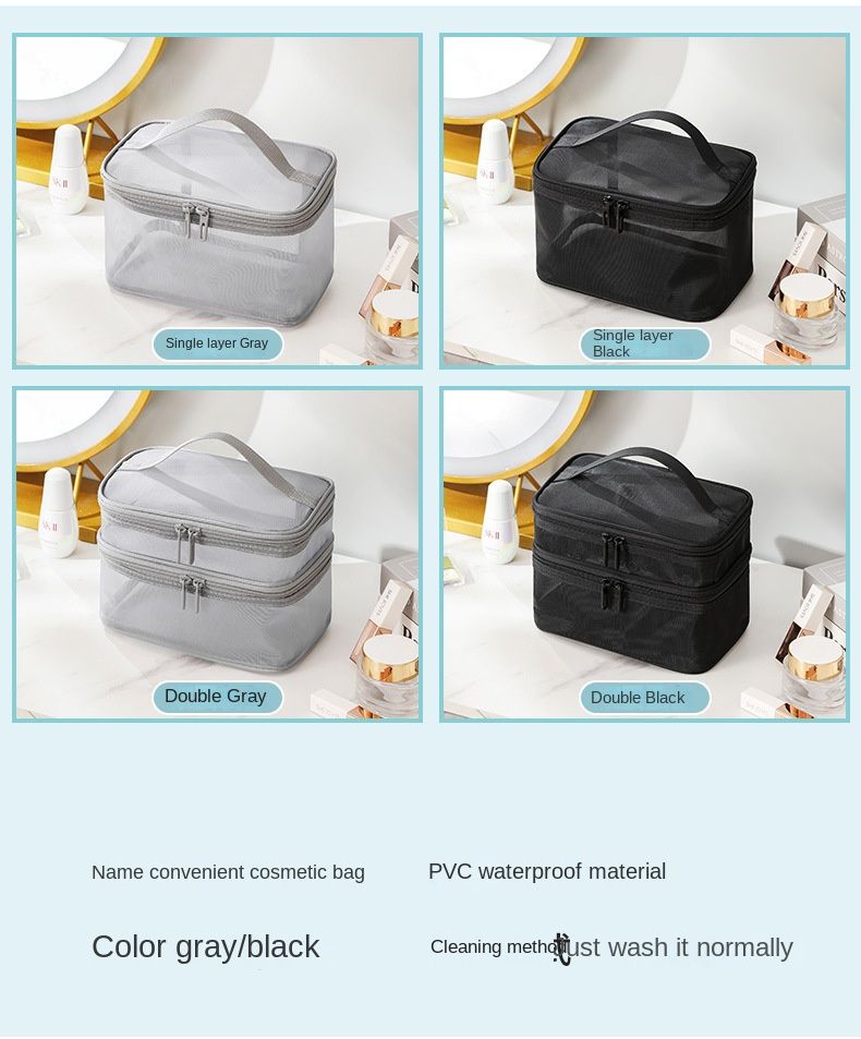Reise-Make-up-Tasche aus Netzstoff – Transparenter Kulturbeutel-Organizer_voghion.com