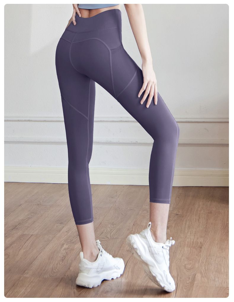 Hochwertige Booty Lifting-Yogahose für Damen mit seitlichen Netztaschen – Kniebeugensichere Workout-Leggings für Fitnessstudio und Fiess_voghion.com