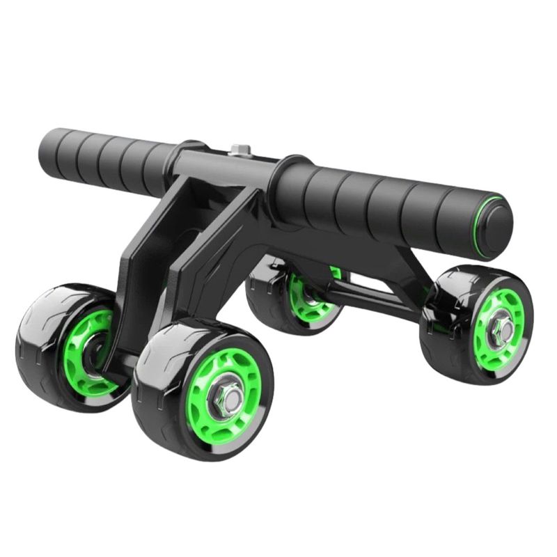 4-Rad-Lautloses Bauchrad, 7-teiliges Set, Hilfstraining, Springseil, Gleitscheibe, Liegestütz, Fitness-Kombination_voghion.com
