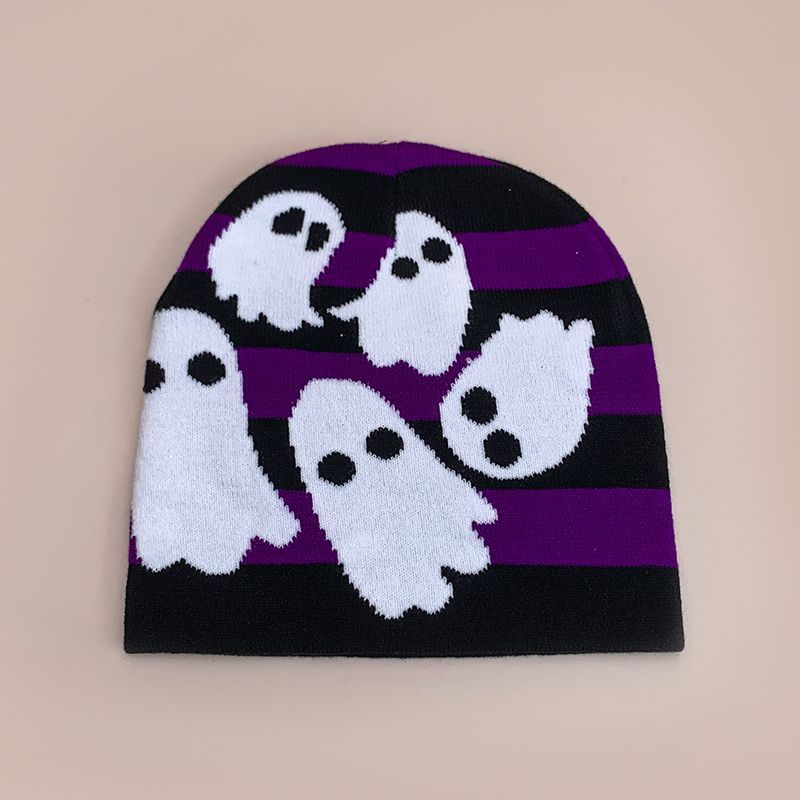 New Hip Hop Halloween Men's and Women's Jacquard Woolen Knitted Autumn/Winter Hat Trendy Alphabet Warmth_voghion.com