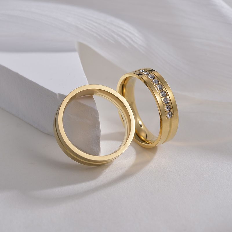 Anelli in acciaio inossidabile con diamanti intarsiati, coppia di anelli in zircone, gioielli, accessori per le mani_voghion.com