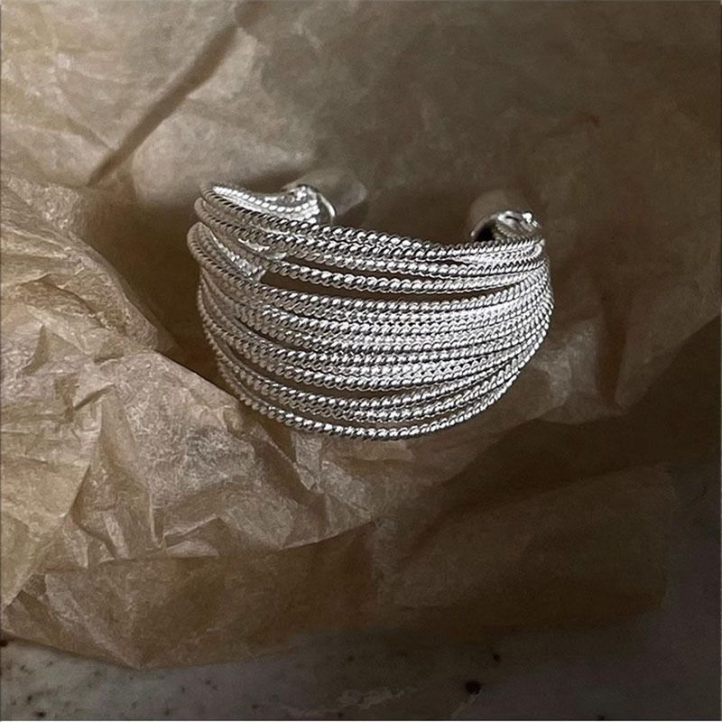 Módní Sier Color Multilayer es prsten pro ženy šperky punk prst nastavitelný otevřený vintage prohlášení prsteny dárkové doplňky_voghion.com