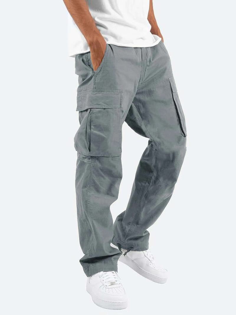 2024 Sommer Neue Herren Cargohose Kordelzug Multi Pocket Freizeithose_voghion.com