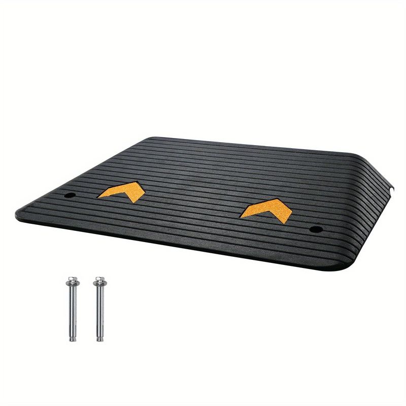 Upgraded 4" Rise Rubber Threshold Ramp With Single Channel | Non-Slip Textured Surface | Heavy-Duty Design Supports 33, 069 Lbs | Ideal For Wheelchairs, Scooters, And Shelf Liners_voghion.com