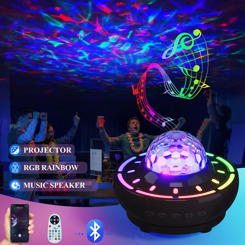 Projector Lamp Laser Starry Sky Rechargeable Night Live Streaming Bluetooth Speaker Atmosphere Light_voghion.com