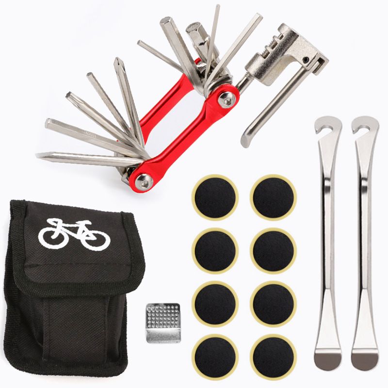 Velosipēdu remonta instrumenti daudzfunkciju remonta instrumenti bez līmes riepu remonta kombināciju komplekts kalnu velosipēdu riepu remonta instrumenti_voghion.com