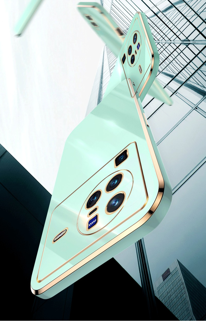 Plätering Silikonfodral För Vivo X80 Pro X50 X60 X70 Pro Plus X51 5G Bakstycke Mjuk TPU Tunt Telefonfodral För Vivo V23e V23_voghion.com