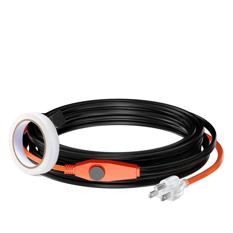 Pipe Heating Cable 24FT 7W/FT Heat Tape For Pipes With Built-in Thermostat_voghion.com