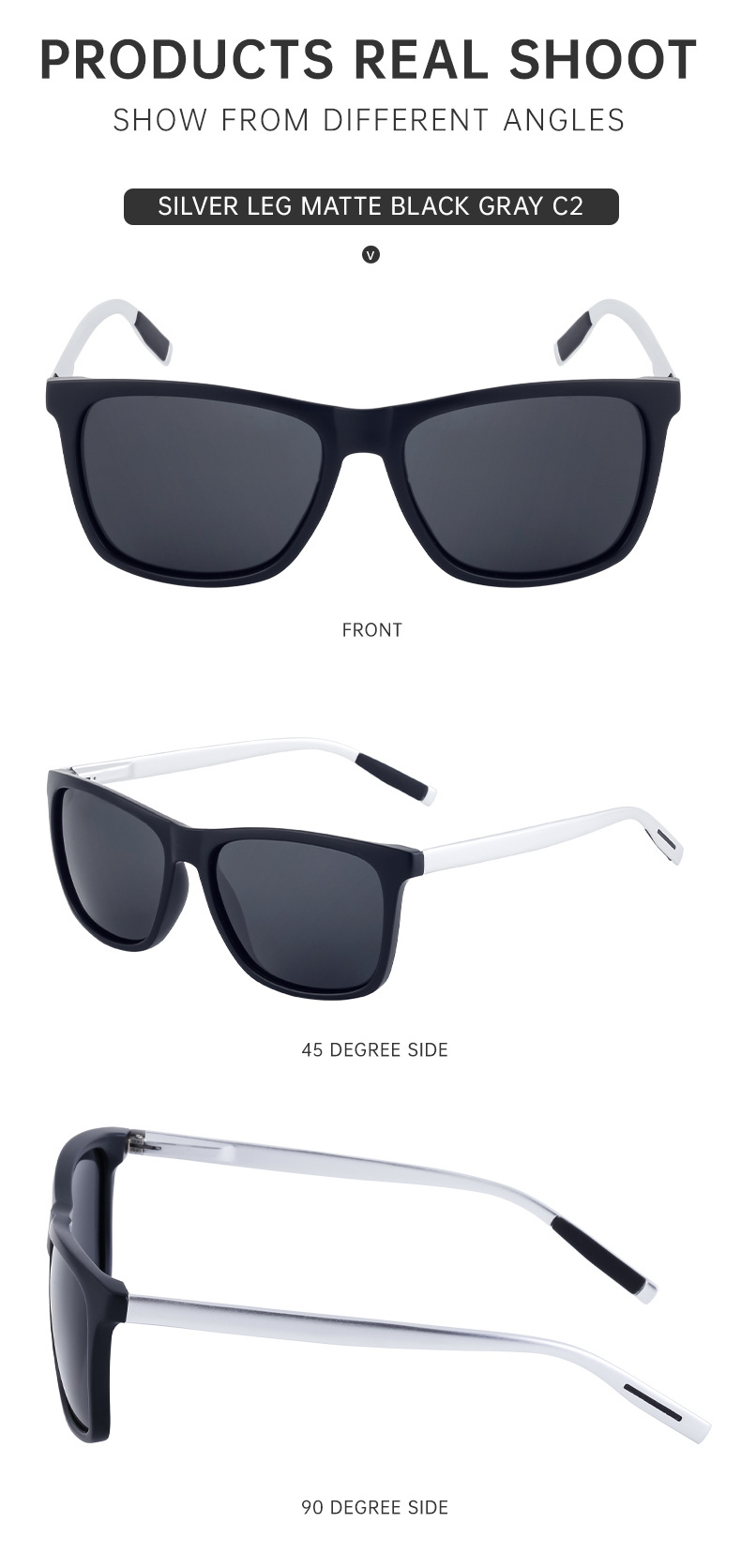 2024 New Square Frame Polarized Sunglasses for Men Sunscreen Aluminum Magnesium Sunglasses for Men Trendy Cross-Border Wholesale Sunglasses_voghion.com