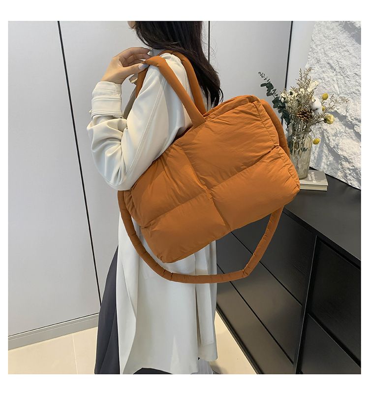 Cotton Bag Down Bag Female Large Capacity Leisure Tote Bag Ladies Commuter Shoulder Bag_voghion.com