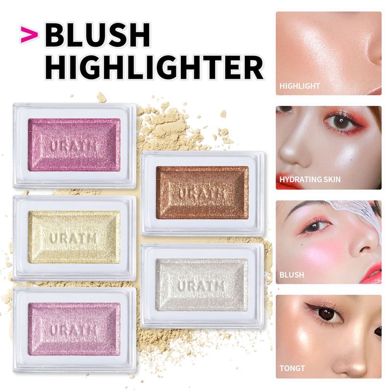 Bronzers & Highlighters Single Color Blush Rouge Highlight Powder Naturally Brightens Glitter Pearlescent Three Dimensional Powder New Product_voghion.com