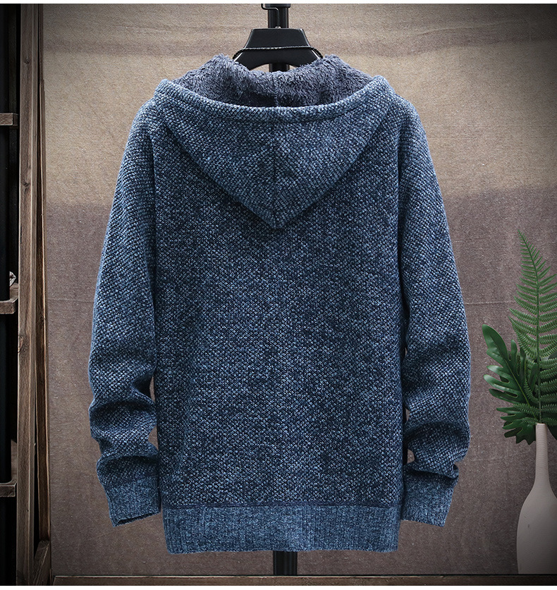Herenkleding Fleece Plus-Size Trui Jas Capuchon Vest Rits Gebreide Jas_voghion.com