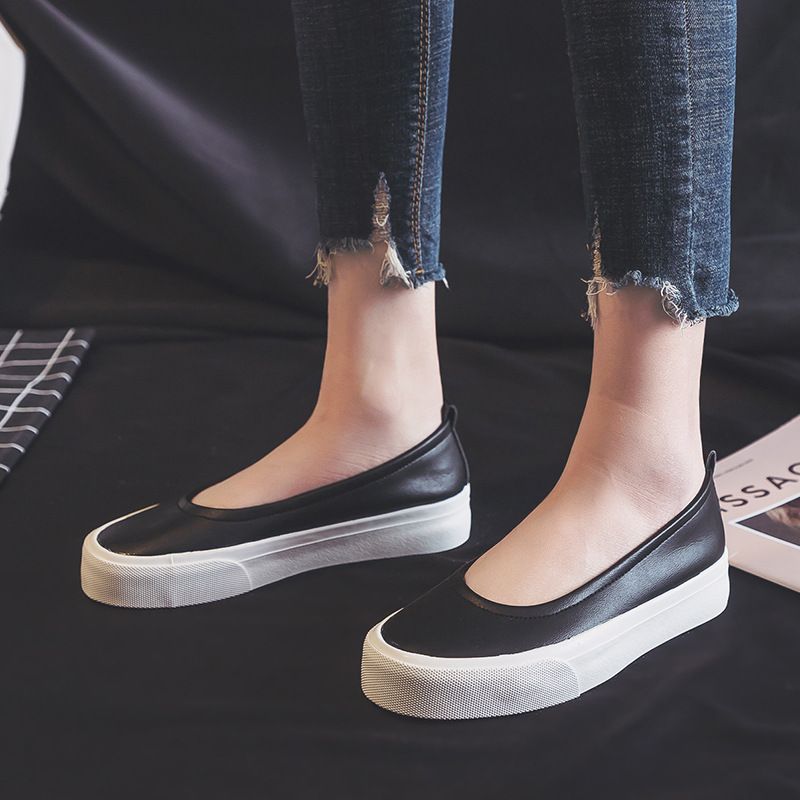2024 Spring New Shallow Mouth Little White Women's Soft Sole, One Step Lazy Flat Bottom Nurse Sho, Breathable Work_voghion.com