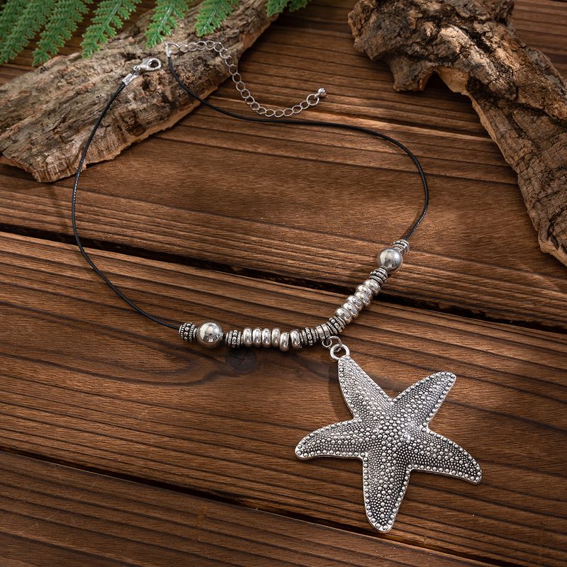 Vendite calde Shixin Retro Grande Filo Circolare Conch Ciondolo Collana Etnica in Pelle con Catena Appesa, Tendenza Decorativa da Donna 2024._voghion.com
