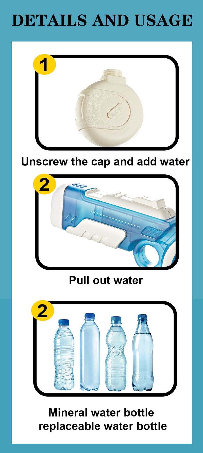 Pistolet à eau jouet, nouveau pistolet à eau extractible pour enfants, éclaboussures d'eau, jeu d'eau, dérive d'eau, pistolet à eau pulvérisé_voghion.com