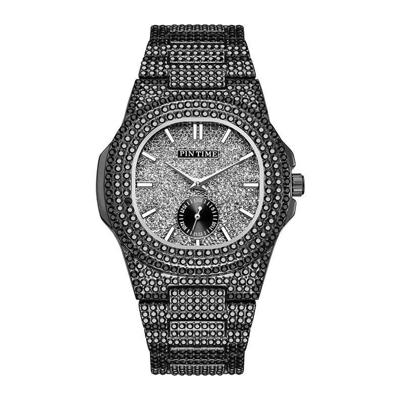 Elegante Quarzuhr für Damen mit Kalender und Diamantakzenten, Edelstahlarmband, wasserdicht für den täglichen Gebrauch_voghion.com