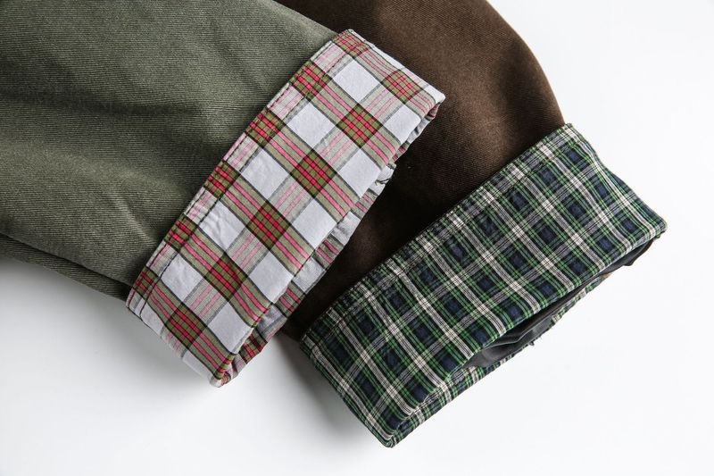 Eon Modish 25 Autumn New American Fashion High Street Turn-Down Collar Patchwork Plaid Workwear Jacket Coat_voghion.com