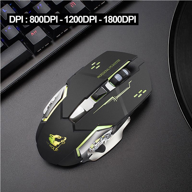 Free Wolf X8 Silent 2,4 GHz 2400 DPI 6-toetsen draadloze optische muis USB-ontvanger_voghion.com