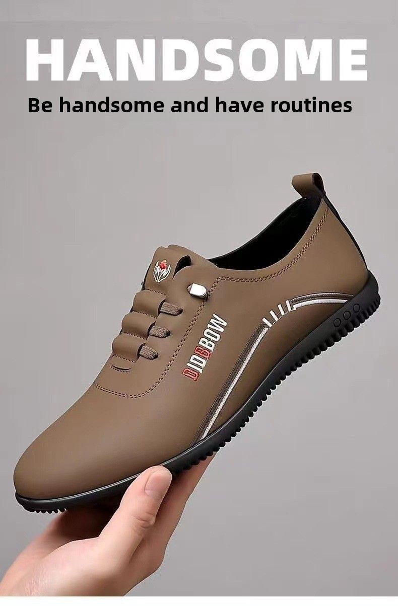 Nuove scarpe da lavoro in pelle da uomo con suole morbide e traspiranti, scarpe versatili britanniche con un solo pedale, scarpe Doudou da uomo_voghion.com