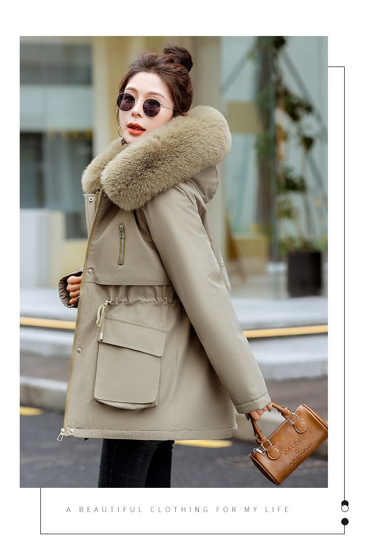 Parka invernale da donna con cappuccio staccabile in pelliccia sintetica, cappotto lungo e ampio, piumino in poliestere spesso per il freddo_voghion.com