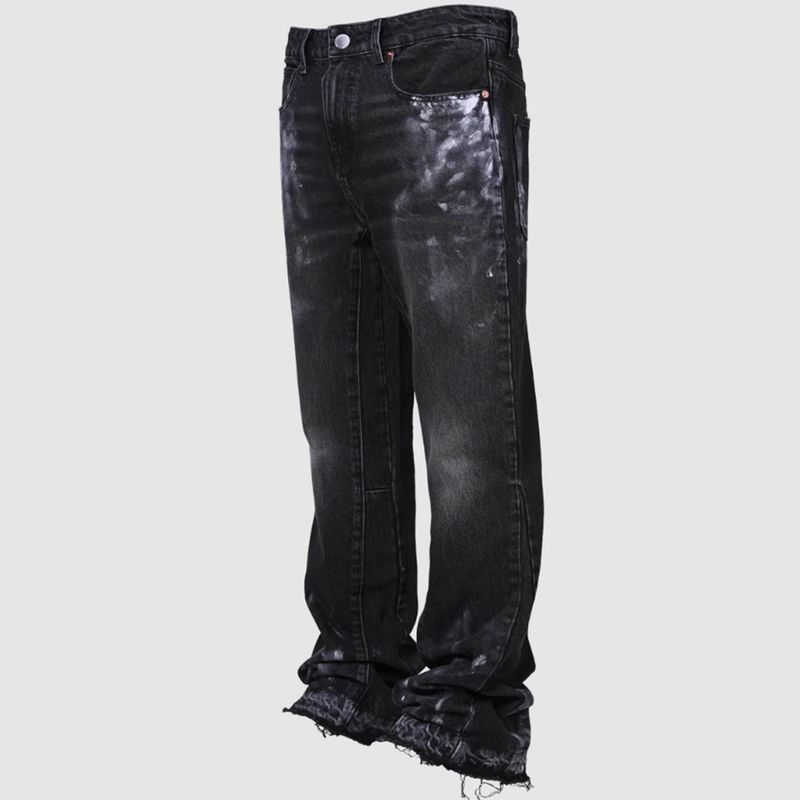 Herre hiphop-jeans med joggebukser, løs passform, streetwear, biker- og baggy-jeans, rette jeans_voghion.com