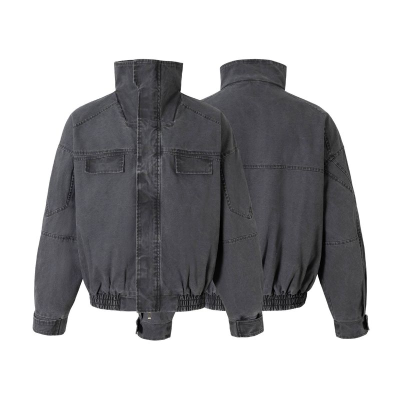 Eon Modish 25 Autunno Nuovo stile americano High Street Giacca con colletto alla coreana e linea strutturata_voghion.com