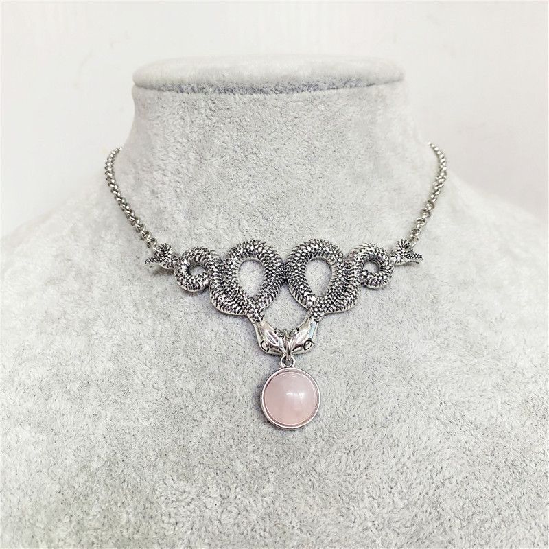 Necklaces Gothic Labradorite Snake Necklace_voghion.com