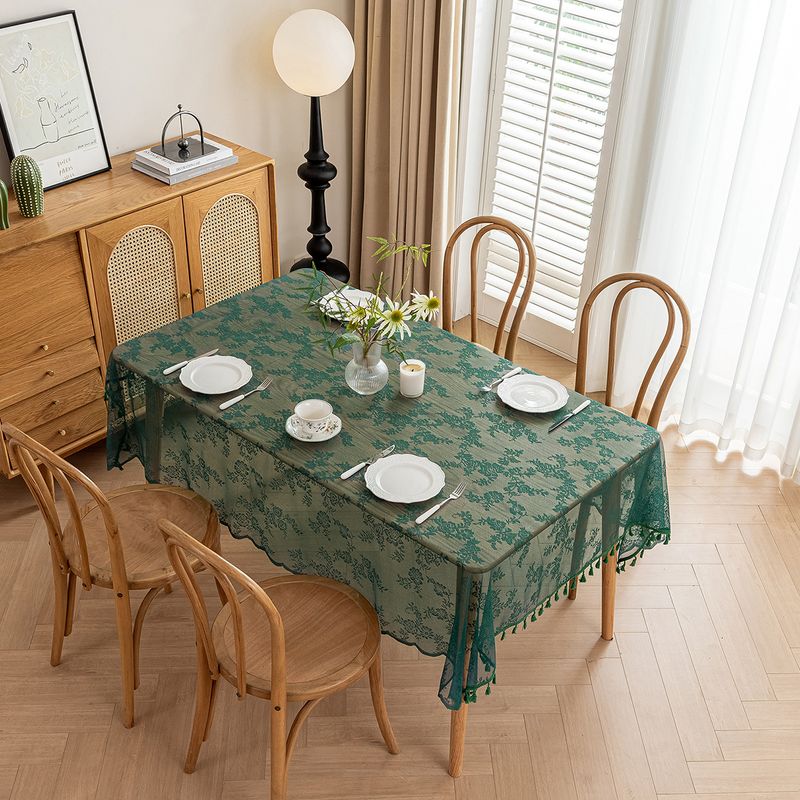 Lace Tassel Tablecloth Household Rectangular Tablecloth Decoration_voghion.com