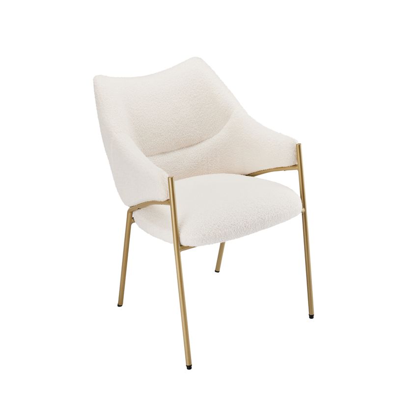 6er Set Loungesessel Aus Lamm Plüsch Stoff, Beige_voghion.com
