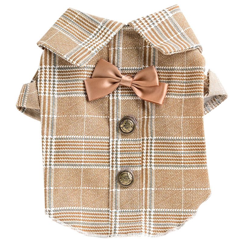 Vêtements pour petits chiots et bichons pour animaux de compagnie, tenue d'été, printemps, automne, mince, pour couple, chemise, jupe_voghion.com