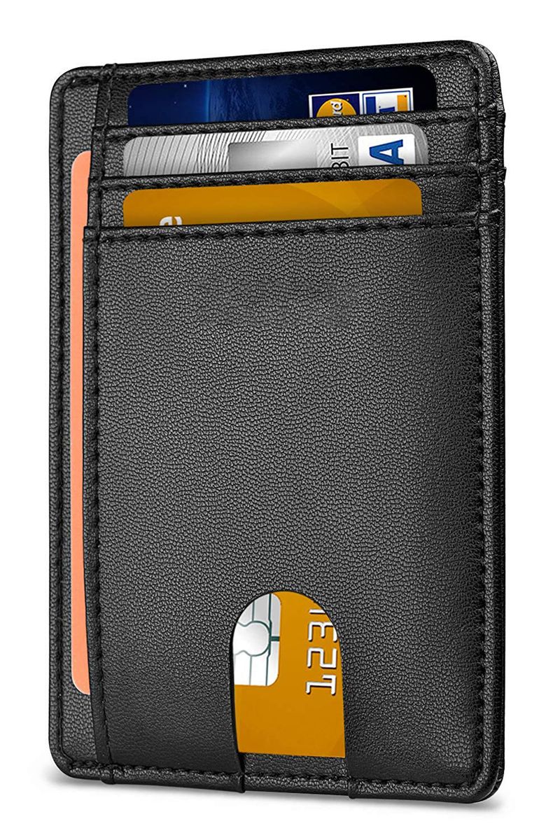 Praktische Kartentasche aus echtem Leder, RFID-Diebstahlschutz-Kartenlesetasche für Herren, asiatischer Kartenhalter für Herren_voghion.com