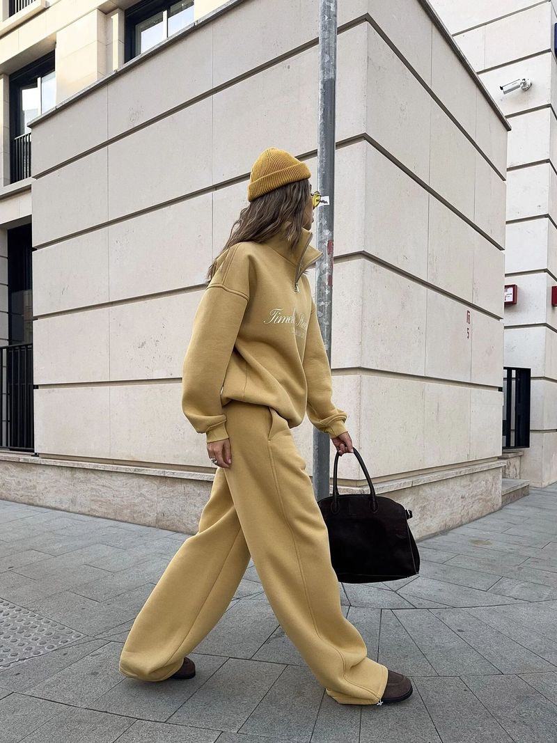 Oversized Letter Print Sweatshirt & Jogger Set - Unisex Streetwear Lounge Two-Piece, Drop Shoulder Long Sleeve Hoodie With Matching Drawstring Pants_voghion.com